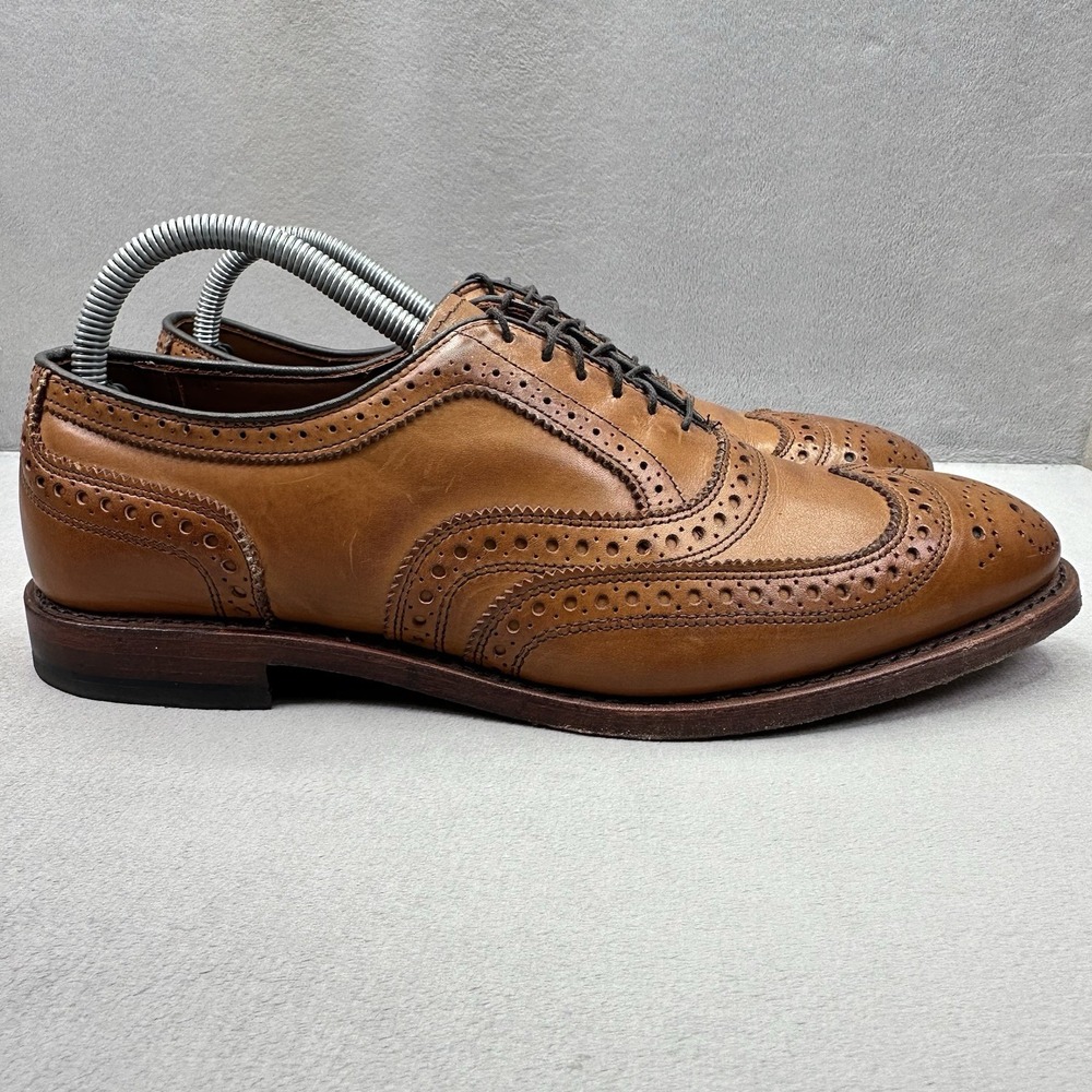 Allen Edmonds McAllister Mens Size 8 (D) Wingtip Oxford Brown Leather Dress Shoe